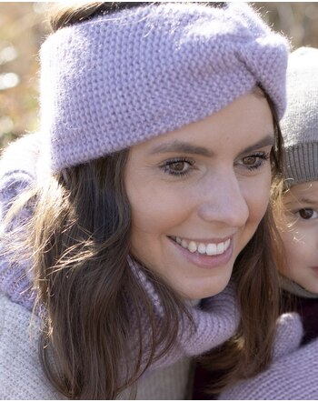 Pure Pure by Bauer Damen-Stirnband aus Baby-Alpaka, Merinowolle & Baumwolle - Flieder