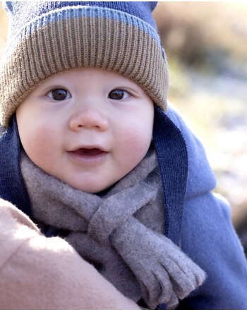 Pure Pure by Bauer Fleece-Schal aus Bio-Merinowolle 70 x 10 cm - Stein-Grau