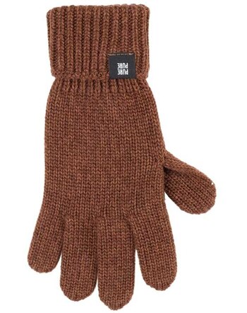 Pure Pure by Bauer Strickhandschuhe aus Bio-Merinowolle, Bio-Baumwolle & Seide - Coffee-Brown