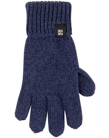 Pure Pure by Bauer Strickhandschuhe aus Bio-Merinowolle, Bio-Baumwolle & Seide - Marine