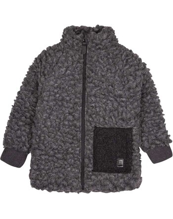 Pure Pure by Bauer Jacke Plüsch Schurwolle   GOTS - Schiefer-Grau