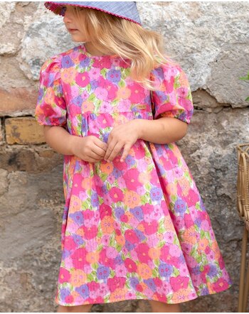 Pure Pure by Bauer Kleid aus Bio-Baumwolle - Pink-Orange