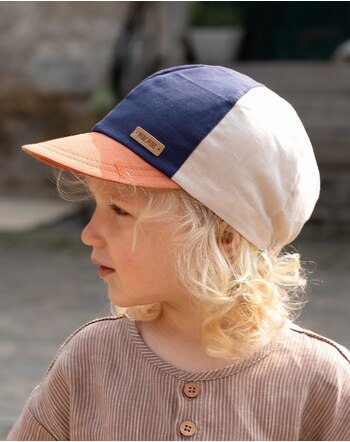 Pure Pure by Bauer Sommer-Cap aus Leinen/Baumwolle - Navy/Leinen