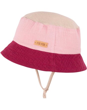 Pure Pure by Bauer Sonnen-/Fischerhut zum Binden aus Bio-Baumwolle - Raspberry