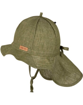 Pure Pure by Bauer Sonnenhut mit Nackenschutz aus Leinen - Forest