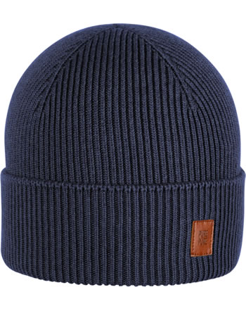 Pure Pure by Bauer Knitted hat wool/silk marine 0711092-030 GOTS