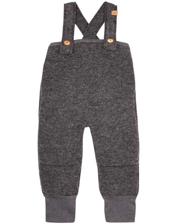 Pure Pure by Bauer Träger-Walkhose aus Bio-Schurwolle und Bio-Baumwolle - Grau-Melange