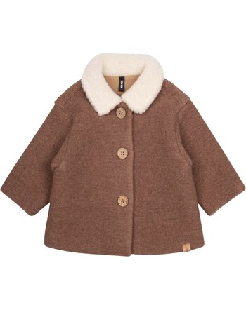 Pure Pure by Bauer Walk-Jacke mit Kragen aus Schurwolle & Baumwolle - Haselnuss