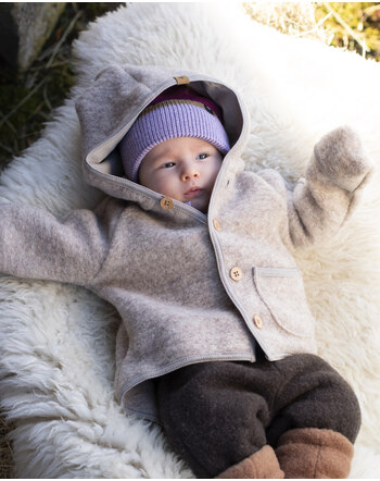 Pure Pure by Bauer Walk-Kapuzenjacke aus Bio-Schurwolle & Bio-Baumwolle - Oat 🐑🌿