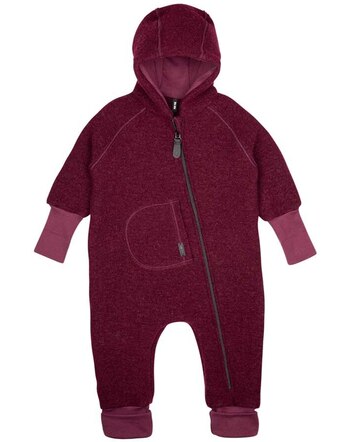 Pure Pure by Bauer Walk-Overall mit Kapuze aus Schurwolle & Baumwolle - Burgundy