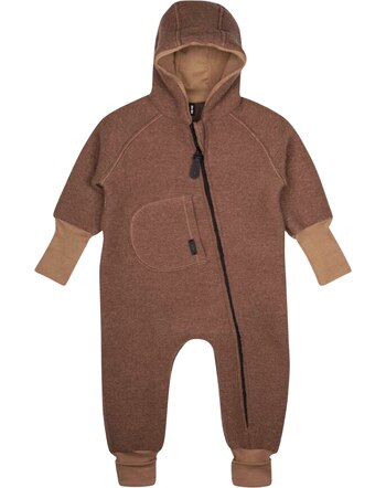 Pure Pure by Bauer Walk-Overall mit Kapuze aus Schurwolle & Baumwolle - Haselnuss