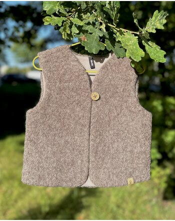 Pure Pure by Bauer Walk-Weste aus Bio-Schur- & Bio-Baumwolle - Walnuss