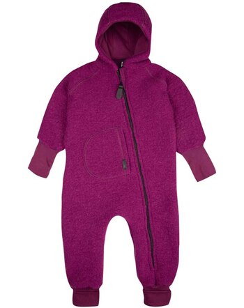 Pure Pure by Bauer Walk-Overall mit Kapuze aus Bio-Schurwolle & Bio-Baumwolle - Purple-Wine 🍇🌿
