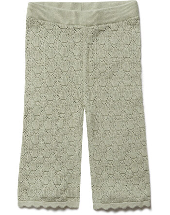 Puri Organic Ajour-Strickhose aus Bio-Baumwolle/Seide - Pistazie