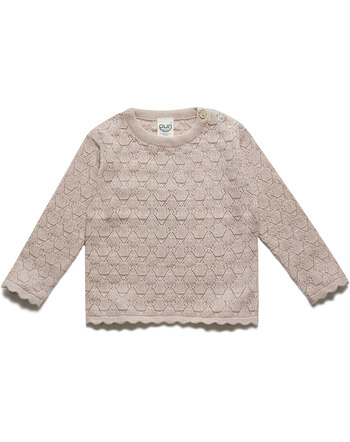 Puri Organic Ajour-Strickpullover aus Bio-Baumwolle/Seide - Cameo Rose