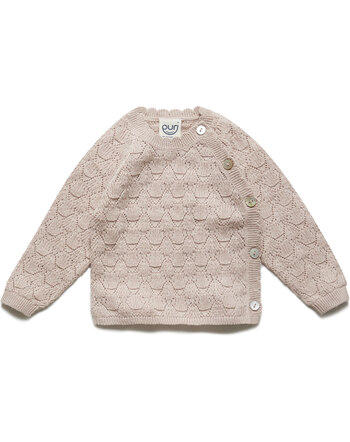 Puri Organic Ajour-Strickpullover/Kimono in Bio-Baumwolle/Seide - Cameo Rose