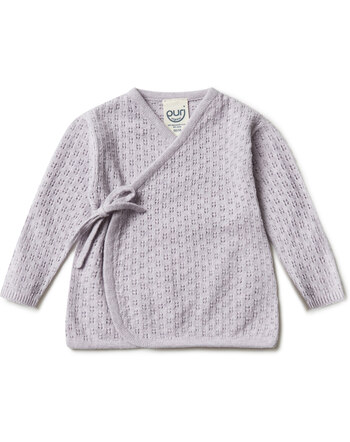 Puri Organic Ajour-Wickeljacke/Kimono aus Bio-Baumwolle/Seide - Lavendel