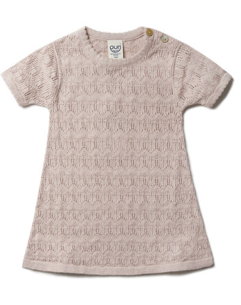 Puri Organic Ajourstrick-Kurzarmkleid aus Bio-Baumwolle/Seide - Cameo Rose