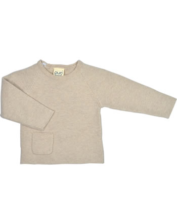 Puri Organic Baby sweater with pocket tan SI 34 GOTS