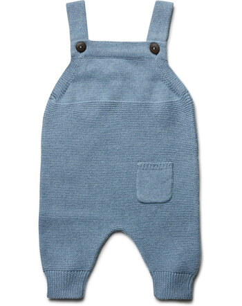 Puri Organic Baby-Stricklatzhose aus Bio-Baumwolle/Schurwolle - Rauchblau