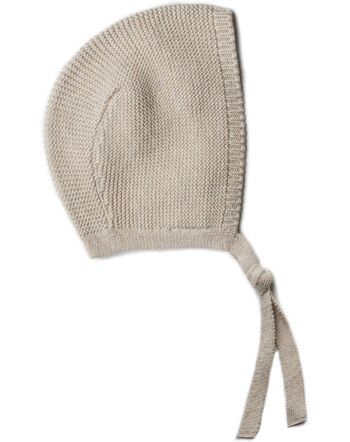 Puri Organic Baby-Strickmütze aus Bio-Baumwolle/Schurwolle - Oyster Grey