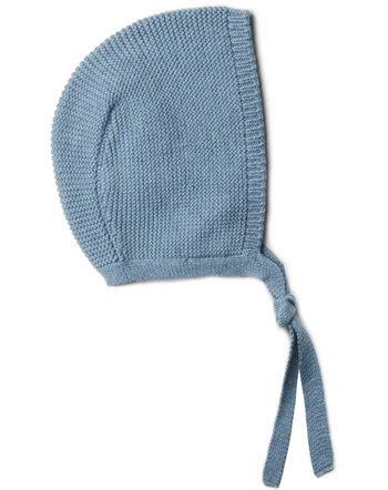 Puri Organic Baby-Strickmütze aus Bio-Baumwolle/Schurwolle - Rauchblau
