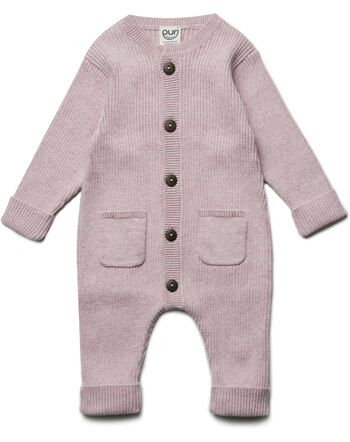 Puri Organic Baby-Strickoverall aus Bio-Baumwolle/Schurwolle - Rosa