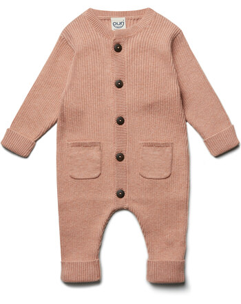Puri Organic Baby-Strickoverall aus Bio-Baumwolle/Schurwolle - Ziegel