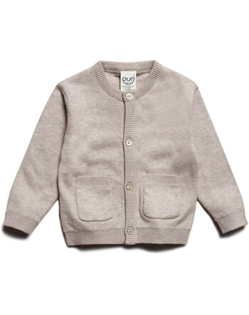 Puri Organic Cardigan Doppelstrick aus Bio-Baumwolle/Seide - Tan