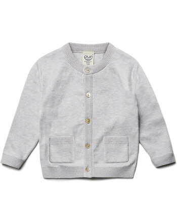 Puri Organic Cardigan im Doppelstrick aus Bio-Baumwolle/Seide - Silbergrau