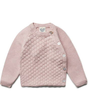 Puri Organic Kimono-/Pullover im Ajourstrick aus Bio-Baumwolle/Seide - Rose
