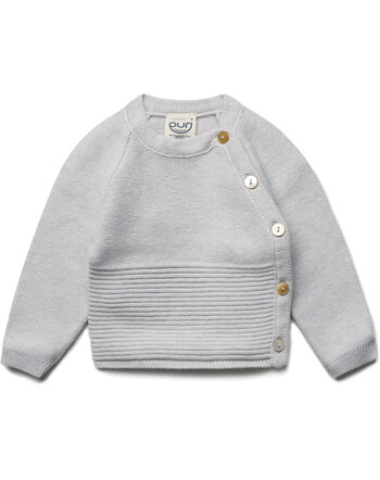 Puri Organic Kimono-Strickpullover aus Bio-Baumwolle/Seide - Silbergrau