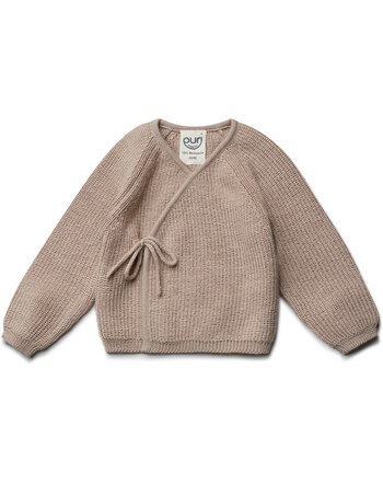 Puri Organic Kimono/Wickeljacke aus 100 % Merinowolle - Sandmelange