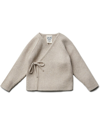 Puri Organic Kimono/Wickeljacke aus Bio-Baumwolle/Schurwolle - Oyster Grey