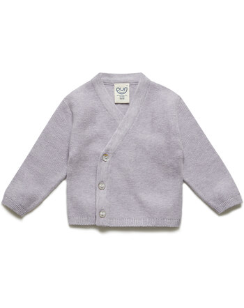 Puri Organic Krausstrick-Wickeljacke/Kimono aus Bio-Baumwolle/Seide - Lavendel