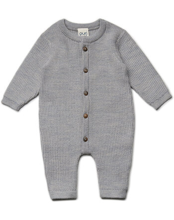 Puri Organic Overall aus 100 % Merinowolle im Perlfangstrick - Steingraumelange