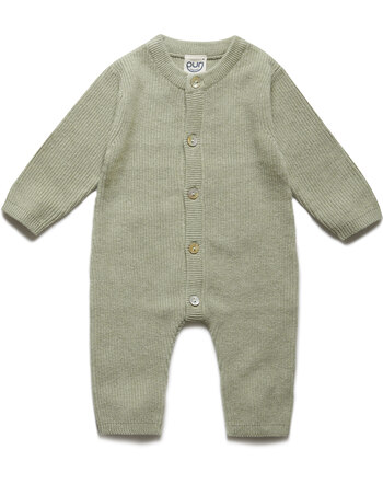 Puri Organic Perlfangstrick-Overall aus Bio-Baumwolle/Seide - Pistazie
