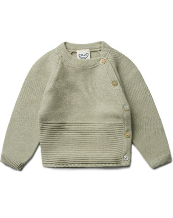 Puri Organic Kimono-Strickpullover aus Bio-Baumwolle/Seide - Pistazie