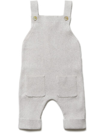 Puri Organic Rippenstrick-Latzhose aus Bio-Baumwolle/Seide - Beigemelange