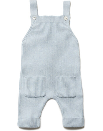 Puri Organic Rippenstrick-Latzhose aus Bio-Baumwolle/Seide - Hellblau