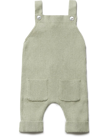 Puri Organic Rippenstrick-Latzhose aus Bio-Baumwolle/Seide - Pistazie