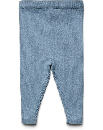 Puri Organic Rippenstrick-Leggings aus Bio-Baumwolle/Schurwolle - Rauchblau