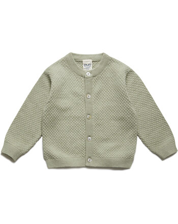 Puri Organic Strick-Cardigan aus Bio-Baumwolle/Seide - Pistazie