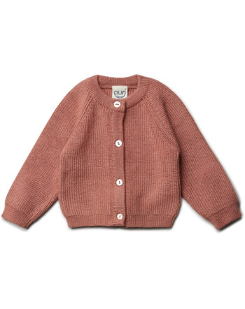 Puri Organic Strick-Cardigan aus Merinowolle/Seide - Clay