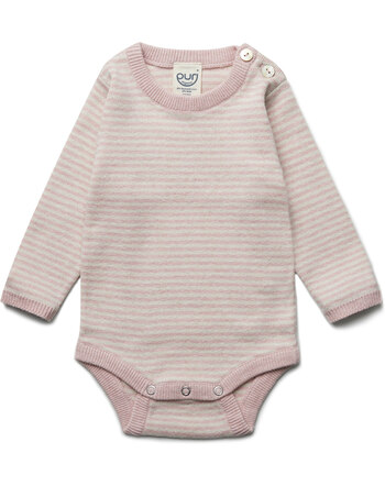 Puri Organic Strick-/Langarmbody aus Bio-Baumwolle/Seide - Rose/Ecru