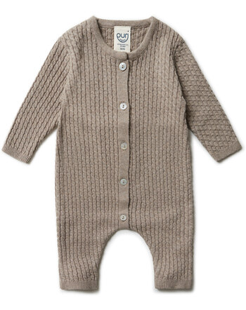 Puri Organic Strick-Overall mit Muster aus Bio-Baumwolle/Seide - Taupe