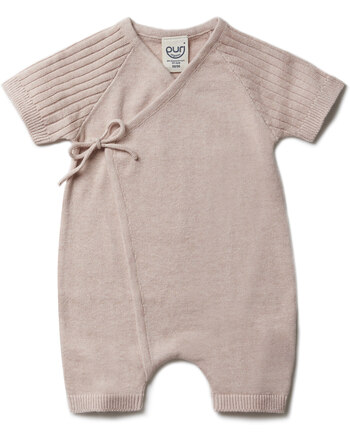 Puri Organic Strick-Wickeloverall aus Bio-Baumwolle/Seide - Cameo Rose