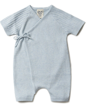 Puri Organic Strick-Wickeloverall aus Bio-Baumwolle/Seide - Hellblau
