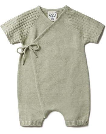 Puri Organic Strick-Wickeloverall aus Bio-Baumwolle/Seide - Pistazie
