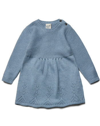 Puri Organic Strickkleid aus Bio-Baumwolle/Schurwolle - Rauchblau